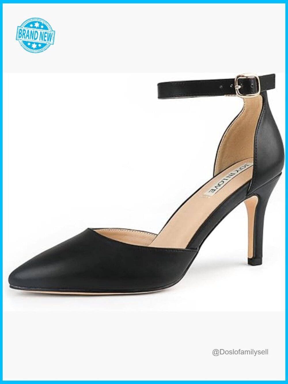 Stiletto Pumps Women 3IN Heels Pointed Toe Ankle Strap Dress Shoes